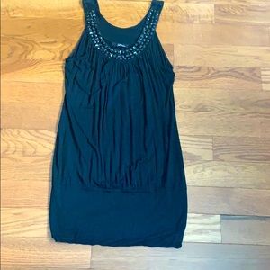 Tunic top embellished neckline